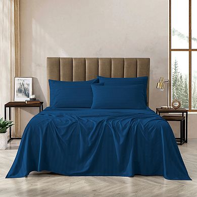 Elegant Comfort Luxury Soft Dobby Stripe Bed Sheet Set