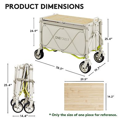 Foldable Camping Wagon with Waterproof Oxford Canopy