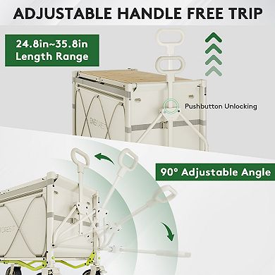 Foldable Camping Wagon with Waterproof Oxford Canopy