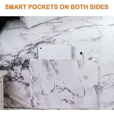 Elegant Comfort Luxury Soft Marble Printed Pattern Bed Sheet Set