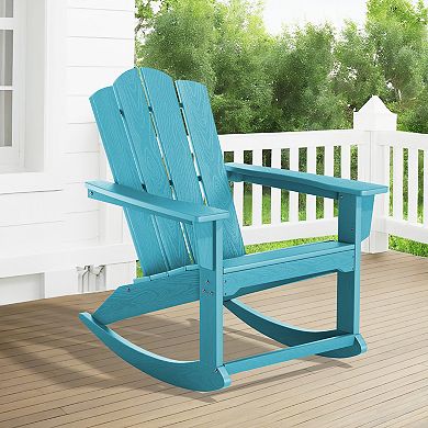 HDPE All Weather Patio Rocking Chair with Wide Armrest