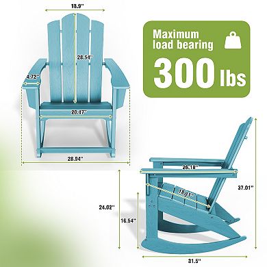 HDPE All Weather Patio Rocking Chair with Wide Armrest