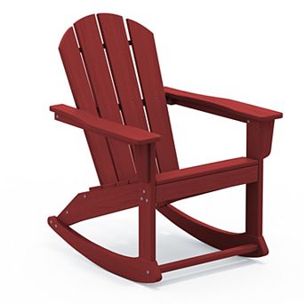HDPE All Weather Patio Rocking Chair with Wide Armrest