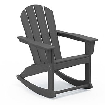 HDPE All Weather Patio Rocking Chair with Wide Armrest