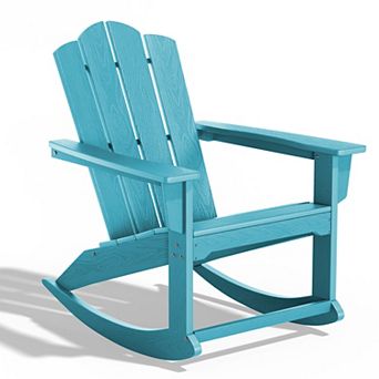 HDPE All Weather Patio Rocking Chair with Wide Armrest