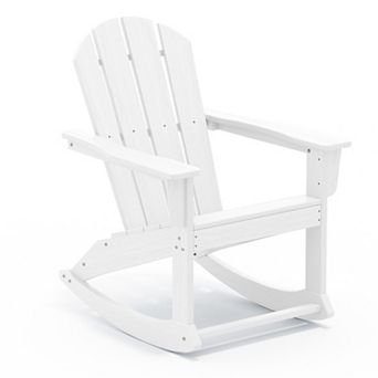 HDPE All Weather Patio Rocking Chair with Wide Armrest