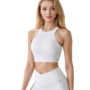 Women's Ribbed Racerback Athletic Fit Sports Bra