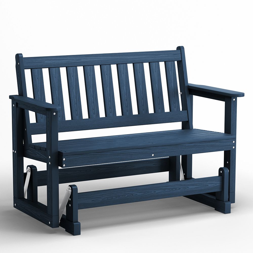 Outdoor Patio HDPE Glider Bench, Garden Rocking Bench