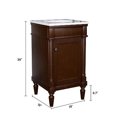 19-Inch Bathroom Vanity Cabinet with Space-Saving Design
