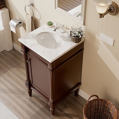 19-Inch Bathroom Vanity Cabinet with Space-Saving Design