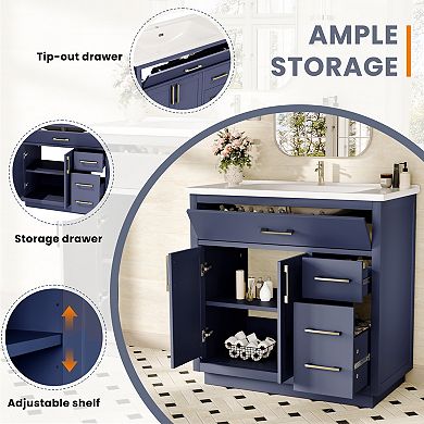 36-inch Bathroom Vanity Cabinet Modern Design with Ample Storage