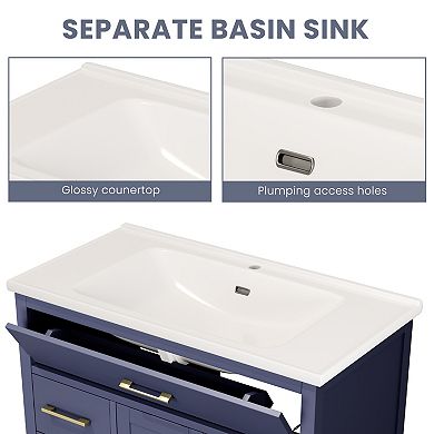 36-inch Bathroom Vanity Cabinet Modern Design with Ample Storage