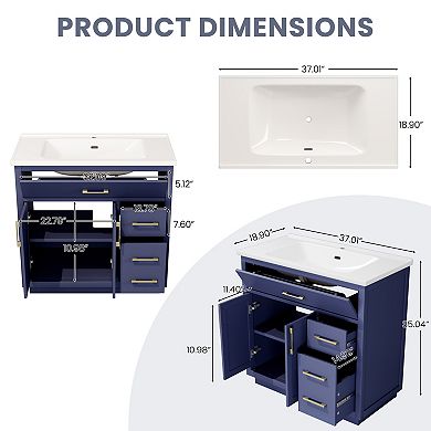 36-inch Bathroom Vanity Cabinet Modern Design with Ample Storage