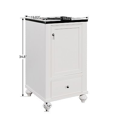 19-Inch Bathroom Vanity Cabinet with Single Sink,Vintage Handle, Dual Storage, Space-Saving Design