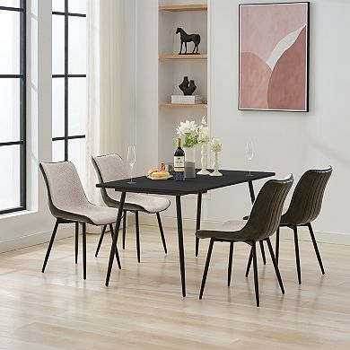 Solid Wood Dining Table - Sturdy Iron Legs & Easy-Clean Surface(Not Include Chairs)