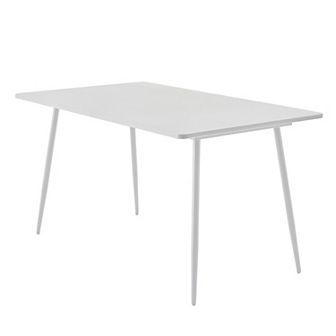 Solid Wood Dining Table - Sturdy Iron Legs & Easy-Clean Surface(Not Include Chairs)