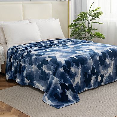 Elegant Comfort Printed Bed Or Oversized Couch Blanket - Lightweight For All Season