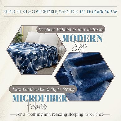 Elegant Comfort Printed Bed Or Oversized Couch Blanket - Lightweight For All Season