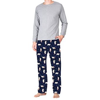Men's Crew Neck Fleece Pajama Set