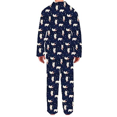 Men's Notch Collar Fleece Pajama Set