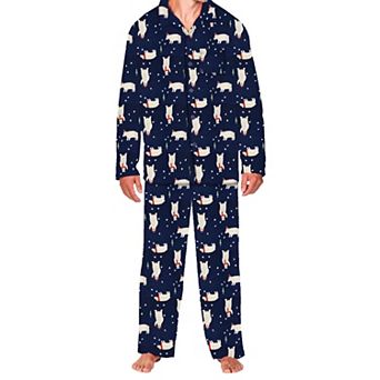 Men's Notch Collar Fleece Pajama Set