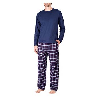 Men's Crew Neck Flannel Pajama Set
