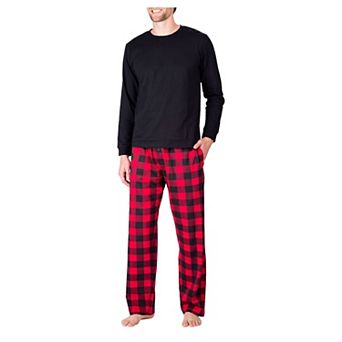Men's Crew Neck Flannel Pajama Set
