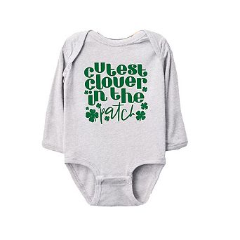 The Juniper Shop Cutest Clover In The Patch Long Sleeve Bodysuit