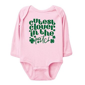 The Juniper Shop Cutest Clover In The Patch Long Sleeve Bodysuit