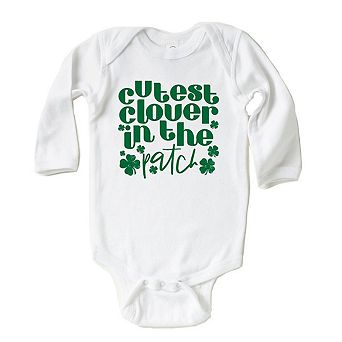 The Juniper Shop Cutest Clover In The Patch Long Sleeve Bodysuit