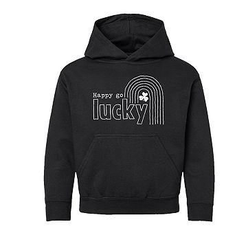The Juniper Shop Happy Go Lucky Shamrock Youth Hoodie