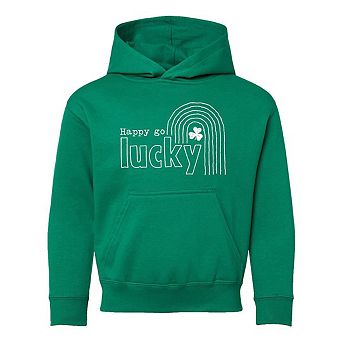 The Juniper Shop Happy Go Lucky Shamrock Youth Hoodie