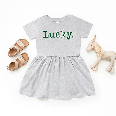 Lucky Typewriter Toddler Girl Dress
