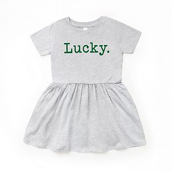 Lucky Typewriter Toddler Girl Dress