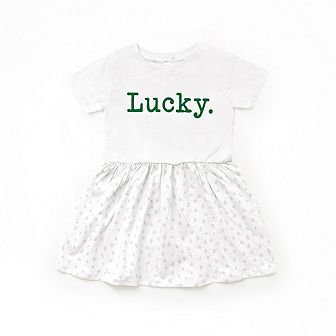 Lucky Typewriter Toddler Girl Dress