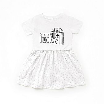 Happy Go Lucky Shamrock Toddler Girl Dress