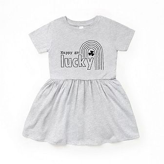 Happy Go Lucky Shamrock Toddler Girl Dress
