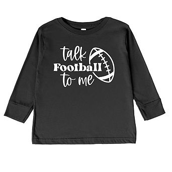 Talk Football To Me Ball Toddler Long Sleeve Graphic Tee