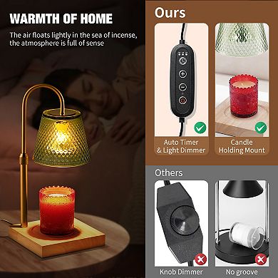 Candle Warmer Lamp, Electric Candle Lamp Warmer, Dimmable Wax Melt Warmer for Scented Wax Green
