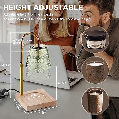 Candle Warmer Lamp, Electric Candle Lamp Warmer, Dimmable Wax Melt Warmer for Scented Wax Green