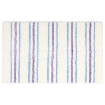Striped Bathroom Rug Mat, Absorbent Machine Washable Bathmat for Home Decor