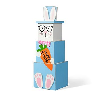 Glitzhome 24"H Designed Double Sided Wooden Porch Decor Easter