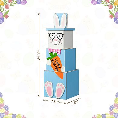 Glitzhome 24"H Designed Double Sided Wooden Porch Decor Easter