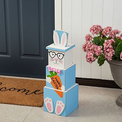 Glitzhome 24"H Designed Double Sided Wooden Porch Decor Easter