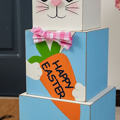 Glitzhome 24"H Designed Double Sided Wooden Porch Decor Easter