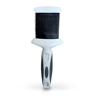 Precious Tails Ocean Plastic by PT Gray Double-Sided Flexible Pet Slicker Brush