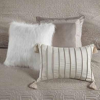 Madison Park Signature Pescal Oversized Velvet Comforter Set with Euro Shams and Throw Pillows