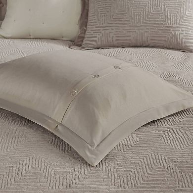 Madison Park Signature Pescal Oversized Velvet Comforter Set with Euro Shams and Throw Pillows