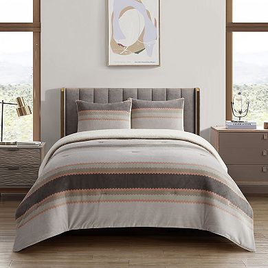 Nanshing Briar 3-pc. Striped Sherpa Comforter Set