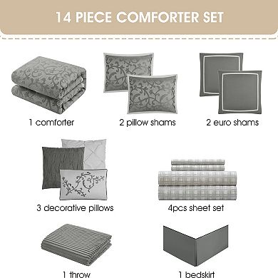 Nanshing Johnella 14-pc. Jacquard Comforter Set